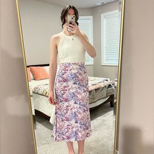 Reformation Midi Kourtney Skirt in Morning Dew Floral